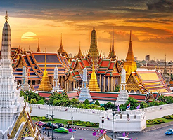 Temple rooftops in Bangkok